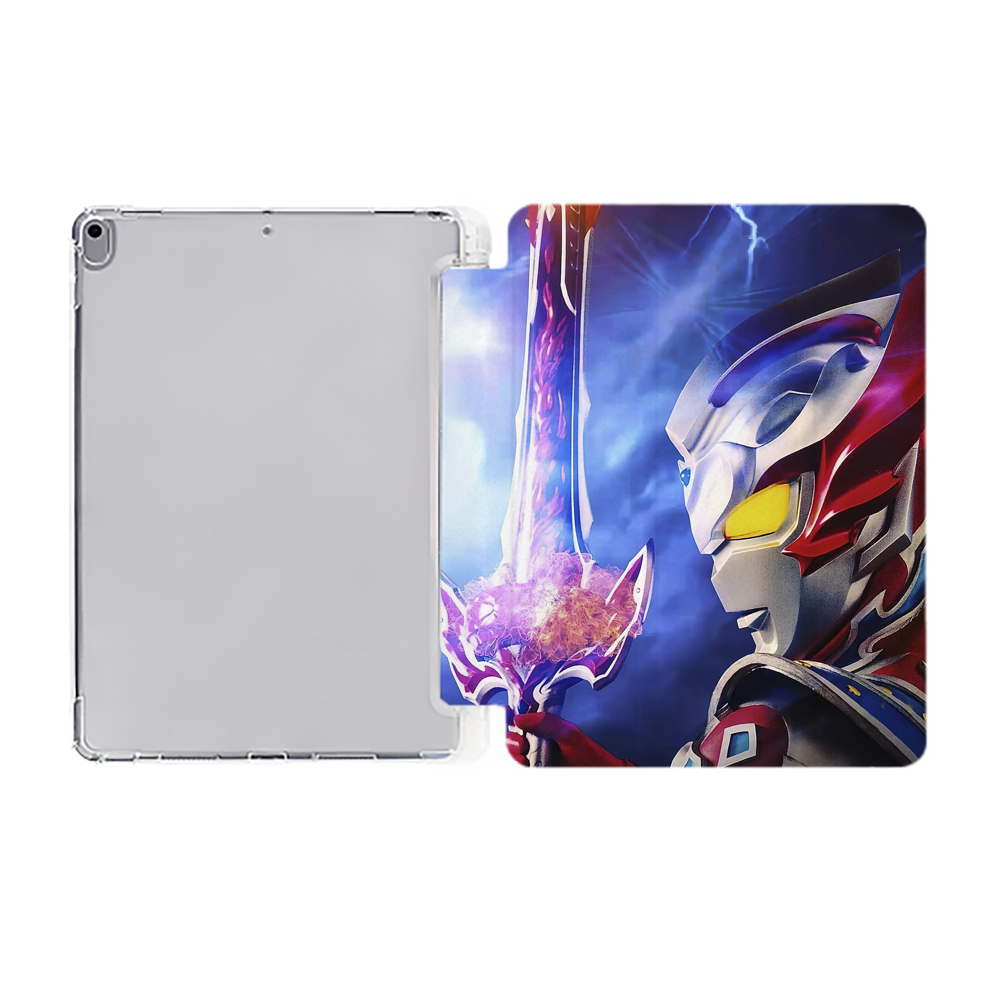 （画像用） ウルトラマン Ultraman IPad ケース ペン収納付き 三つ折りスタンド PUレザー×シリコン 対応機種9.5/10.5/10.9インチ